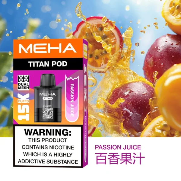 20251216203402.webp MEHA 魅嗨 TITAN 泰坦 15000口 專用煙彈|具備 Mesh 網芯炸裂口感與 3% 尼古丁鹽,採用 15ml 巨量裝確保每一口都鮮活飽滿,搭配專用 TITAN 主機