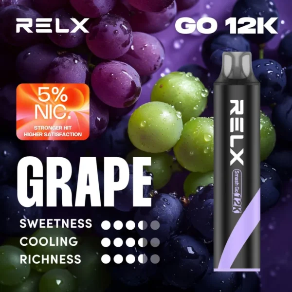 20260105063018840.webp RELX Smash Go 12000口 拋棄式電子煙|搭載獨家防乾燒技術與 400mAh 穩壓續航,具備 15ml 澎湃大容量與 3%~5% 尼古丁鹽爆爽擊喉感