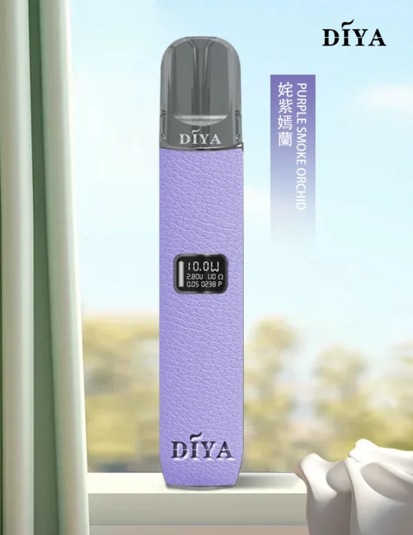 DIYA 叮啞 一代通用皮革主機｜內建 LED 顯示螢幕與 8W-10W 雙檔切換，搭配 380mAh 穩定續航並適配一代煙彈