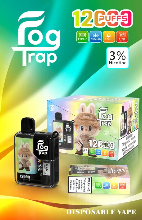 5ae5409114ee10450df38961180696da.webp 【買十送一】Fog Trap 限量聯名 蠟筆小新 × LABUBU 12000口拋棄式電子煙|配備油電數位顯示屏,支援雙檔功率切換
