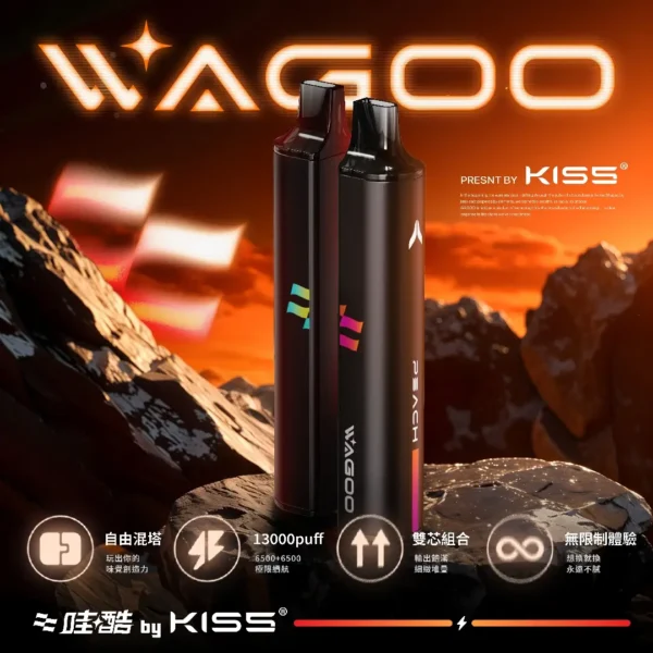 97c99b4678a4cee3c7bb27a69a00dadb.webp WAGOO 哇酷 KIS5 6500口 拋棄式電子煙|具備升級不漏油結構與順滑擊喉感,支援雙芯磁吸混搭 78 種風味變幻