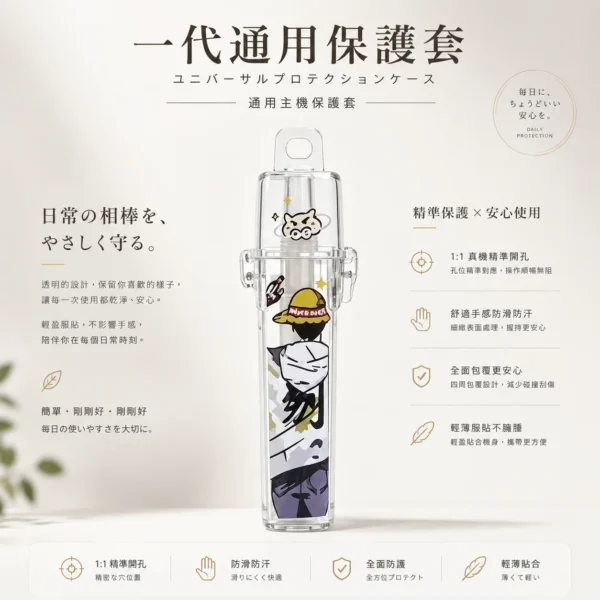 ChatGPT-Image-2026年8月21日-上午01_33_32.webp 一代通用主機保護套|透明外觀搭配卡通貼圖設計,兼具防摔與防刮