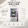 VAPOR STORM 風暴 五代通用煙彈｜具備 2ml 激爽配方不嗆喉與升級陶瓷網芯防漏技術，採用 3% 尼古丁鹽極致濃郁調配，通用五代主機