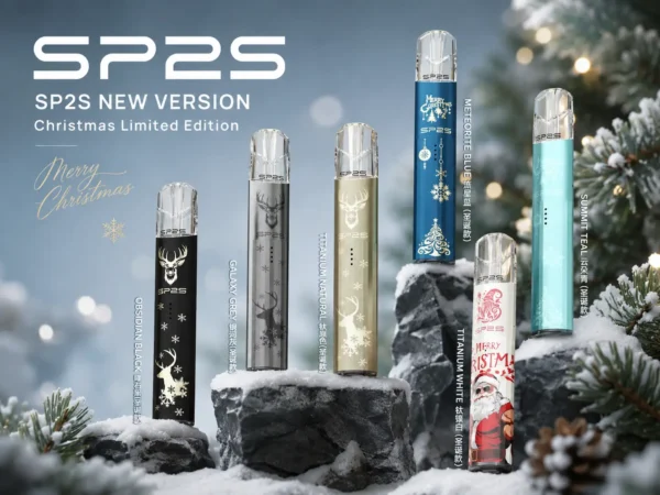 SP2S 聖誕限定 鈦金屬 一代通用主機｜具備鈦金屬立體浮雕工藝與幻影七彩 LED 燈效，一代煙彈完美兼容