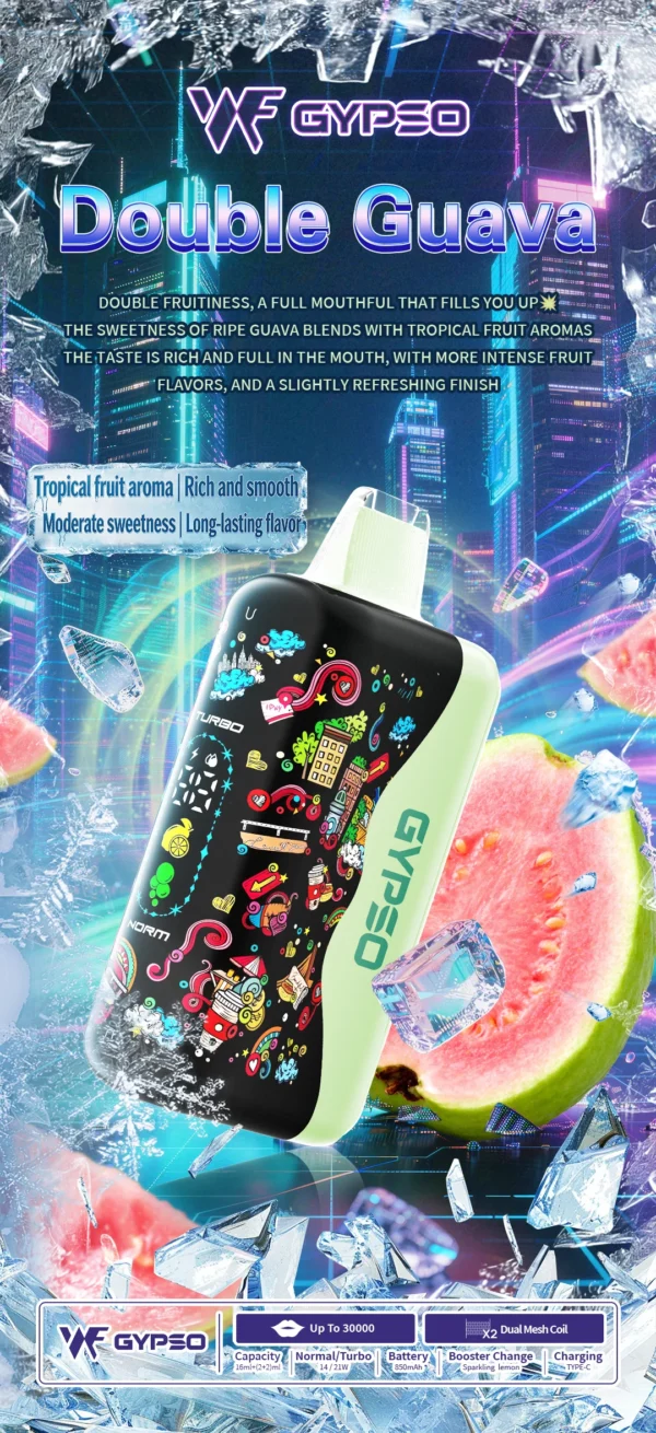 GYPSO滿天星30000口抛棄式電子煙-11.webp GYPSO 滿天星 30000口拋棄式電子煙|18ml巨量油艙,支援 Normal/Turbo 雙功率與 Type-C充電