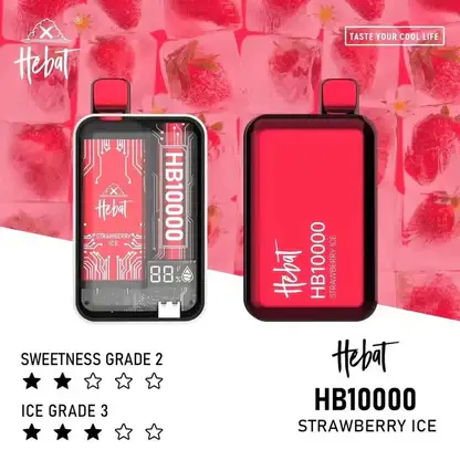 Hebat喜貝拋棄式一次性10000口-1.webp Hebat 喜貝 10000口拋棄式電子煙|15ml大容量與 5%尼古丁鹽,配備 LED 螢幕顯示並支援 Type-C 快充