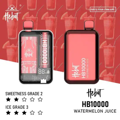 Hebat喜貝拋棄式一次性10000口-2.webp Hebat 喜貝 10000口拋棄式電子煙|15ml大容量與 5%尼古丁鹽,配備 LED 螢幕顯示並支援 Type-C 快充