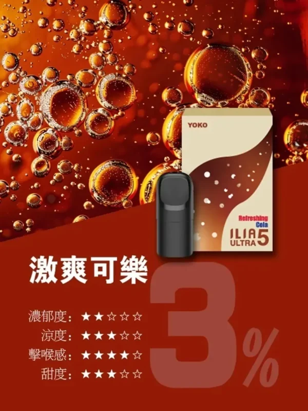 【買四盒送主機】ILIA 哩亞 五代通用煙彈｜全新陶瓷芯防漏技術升級，主打多種濃郁口味與 3%尼古丁鹽順滑擊喉，適配五代主機