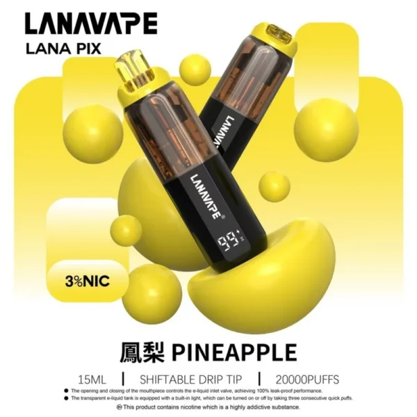 LANA PIX 閃光彈 20000口拋棄式電子煙｜可摺疊式吸嘴，配備 15ml儲油、850mAh電池與 Mesh網芯