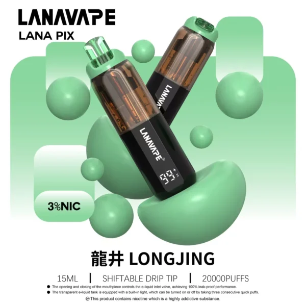 LANA PIX 閃光彈 20000口拋棄式電子煙｜可摺疊式吸嘴，配備 15ml儲油、850mAh電池與 Mesh網芯