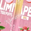 LIMI 7000口 拋棄式電子煙｜具備 3.5% 尼古丁鹽強勁擊喉感與冰感水果系列清涼口感，搭載吸氣發光 LED 燈條及 650mAh 可充電池