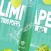 LIMI 7000口 拋棄式電子煙｜具備 3.5% 尼古丁鹽強勁擊喉感與冰感水果系列清涼口感，搭載吸氣發光 LED 燈條及 650mAh 可充電池