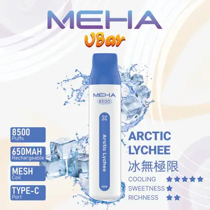 MEHA-8500口-VBar小白條-6.webp MEHA VBar 魅嗨 小白條 8500口 拋棄式電子煙|具備 3% 尼古丁鹽黃金配方與冰爽水果系列清涼口感,採用 8500 口大容量規格,搭配 650mAh 大電量可充電設計