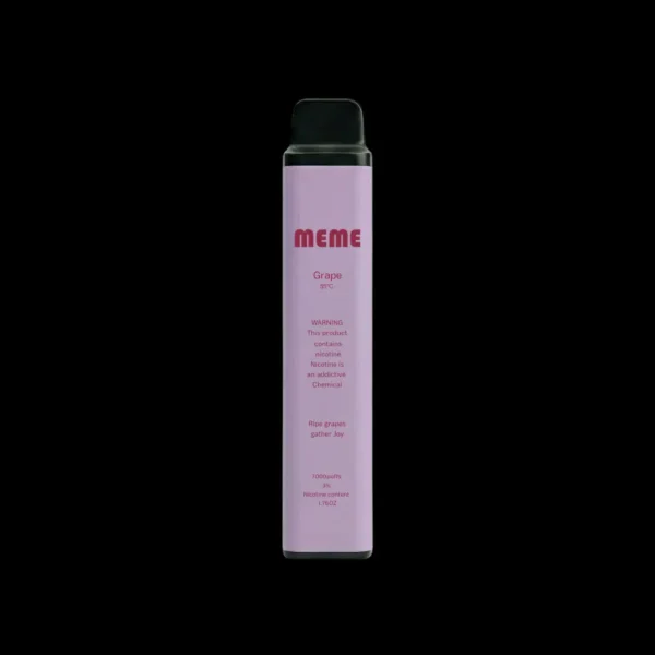 MEME-Grape.webp MEME 韓國熱銷 7000口 拋棄式電子煙|具備 3%尼古丁鹽黃金配比與細膩絲滑口感,完美呈現極致韓系調香層次感
