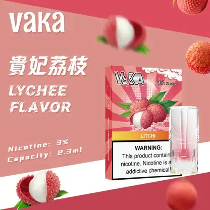VAKA 一代通用煙彈 2.3ml 三顆入｜具備七彩 LED 閃爍燈效與升級陶瓷芯技術，採用 3% 尼古丁鹽順滑口感，三顆入大容量包裝，適配一代主機