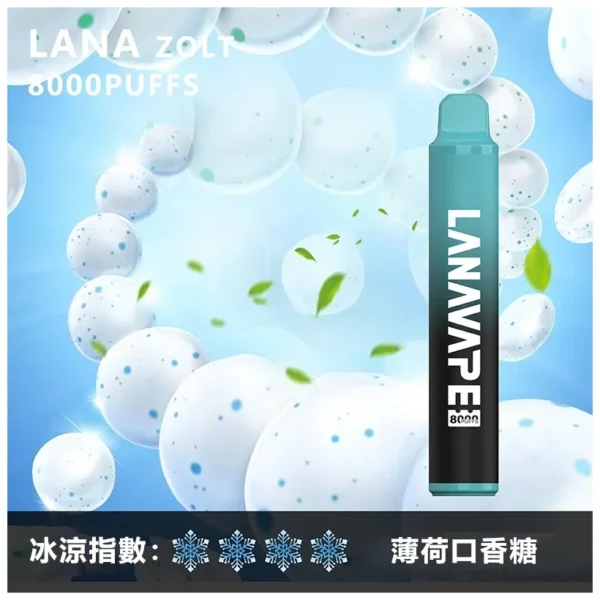 image-288.webp LANA ZOLT 8000口 拋棄式電子煙|具備 15ml 煙油與冰感水果系列清爽口感,採用 Mesh 網狀霧化芯爆發力強,配置可充電式設計