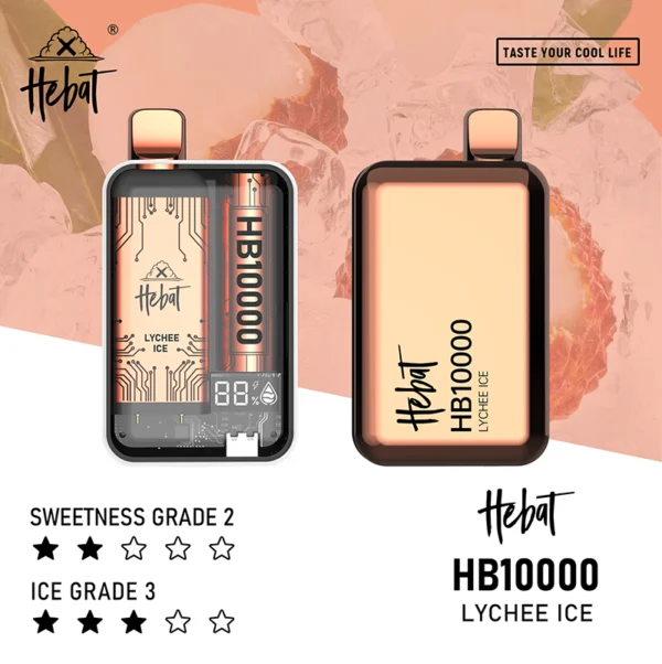 lizhi.webp Hebat 喜貝 10000口拋棄式電子煙|15ml大容量與 5%尼古丁鹽,配備 LED 螢幕顯示並支援 Type-C 快充