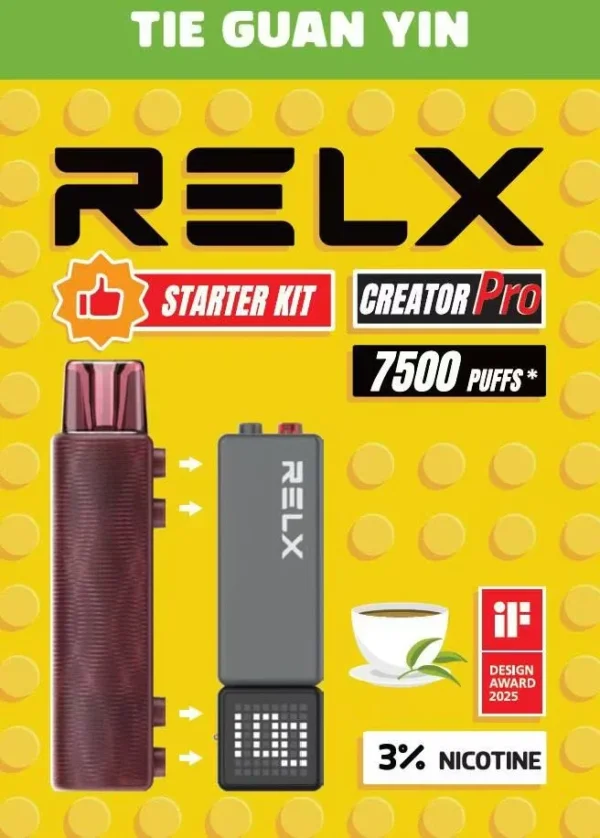 圖片_20260131011124_145_7.webp RELX 悅刻 Creator 積木拋棄式電子煙入門組|7000口容量,配備6ml儲油倉與3%尼古丁鹽