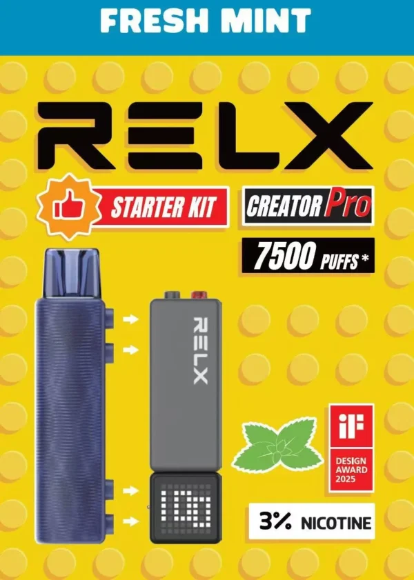 圖片_20260131011126_146_7.webp RELX 悅刻 Creator 積木拋棄式電子煙入門組|7000口容量,配備6ml儲油倉與3%尼古丁鹽