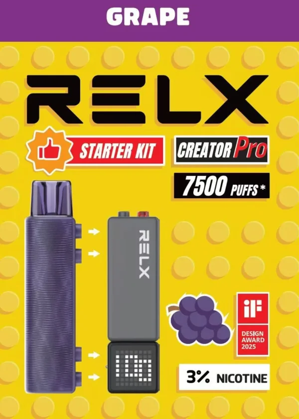 圖片_20260131011127_147_7.webp RELX 悅刻 Creator 積木拋棄式電子煙入門組|7000口容量,配備6ml儲油倉與3%尼古丁鹽